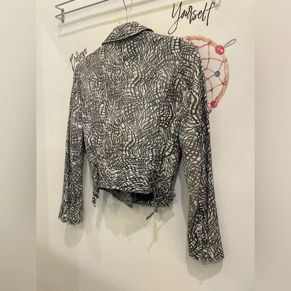 Iro ‘Jeff’ print leather asymmetrical jacket sz 1